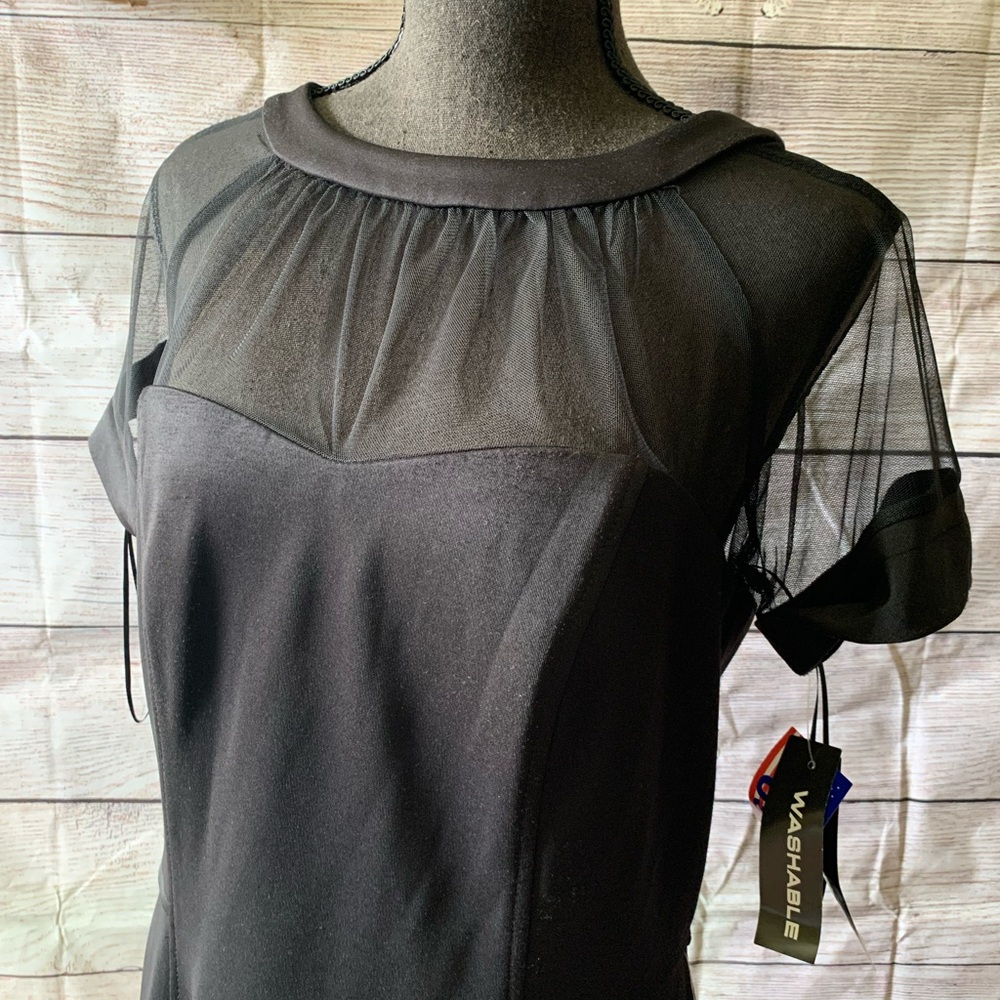 Little black dress mesh top size 14